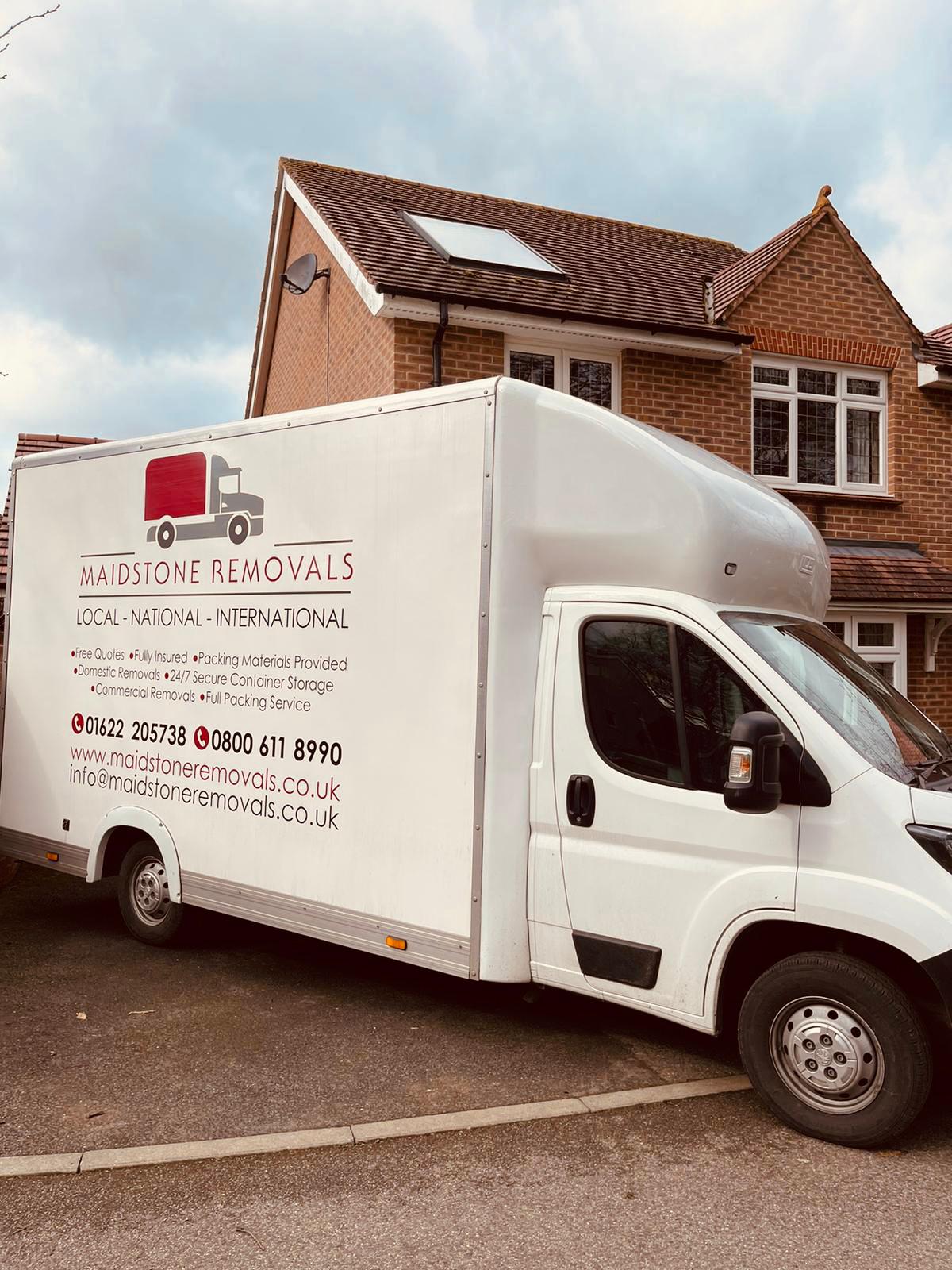 Maidstone Removals – house removals and relocations in Kent Maidstone Removals - house removals and relocations in Kent van outside house